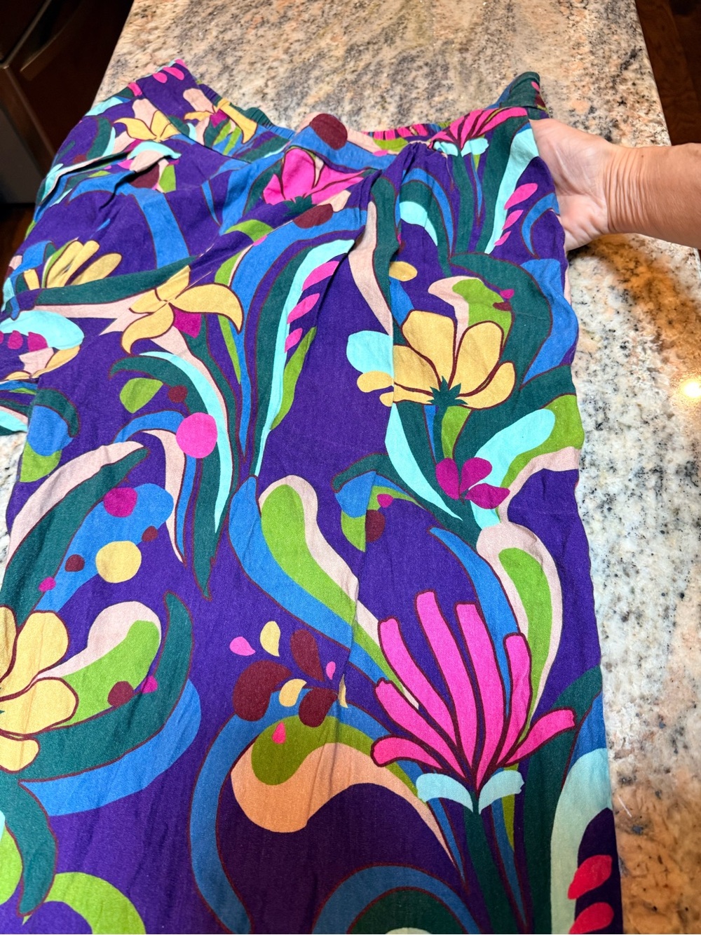 INC International Concepts Floral Palazzo Pants Size 14 Boho Wide Leg w Pockets - Picture 11 of 13